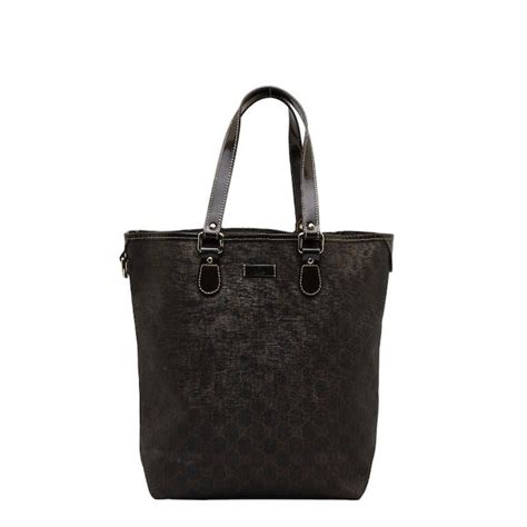 gucci 189896|GUCCI GG Supreme Handbag Tote Bag 189896 Brown PVC .